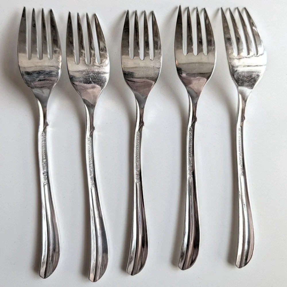 5 Old Company Plate Radiance Silverplate Dinner Forks Vintage IS MCM‎ 6.75